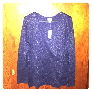 Old navy, navy blue with silver glitter sweater